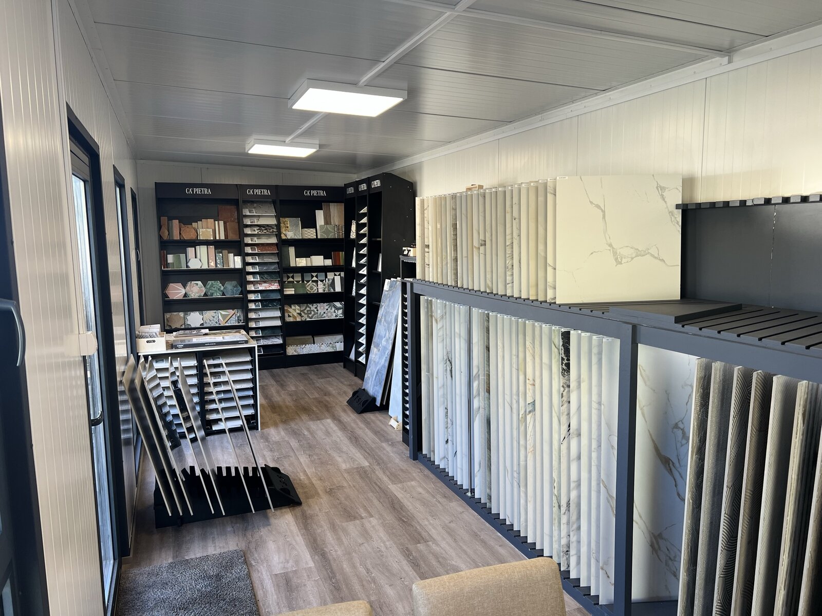 Shaw Stone tile showroom displaying large-format porcelain and tile ranges